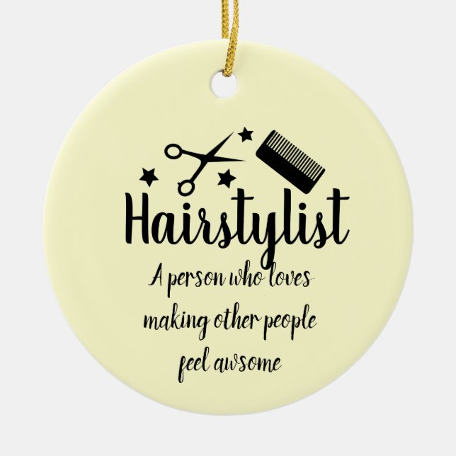 Hairstylist Quote Funny Hairdresser Stars  Ceramic Tree Decoration (Front)