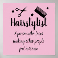 Hairstylist Quote Funny Hairdresser Stars Pink