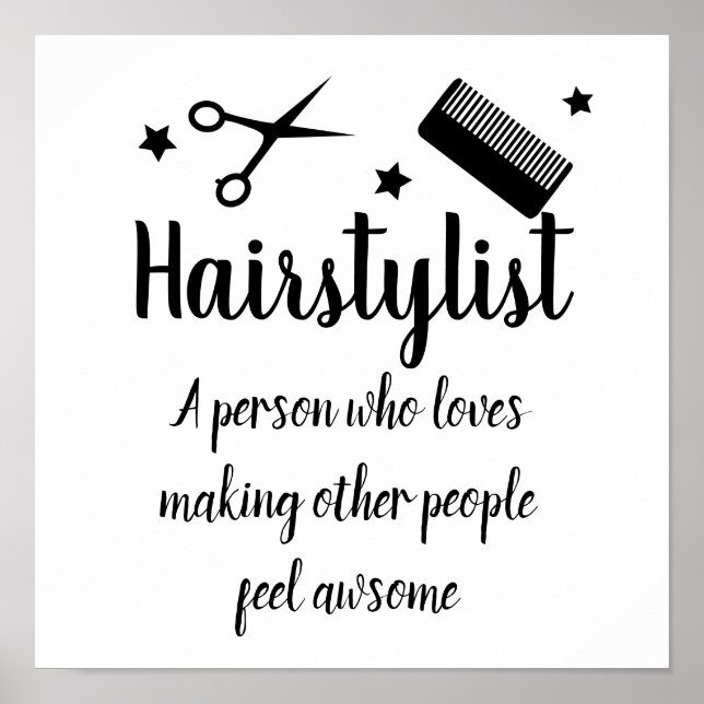 Hairstylist Quote Funny Hairdresser Stars Poster (Front)