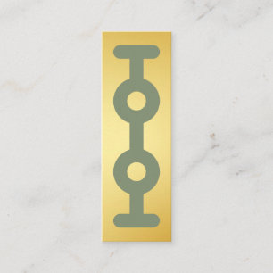 Hairstylist Razor Blade Sage Green And Gold Mini Business Card