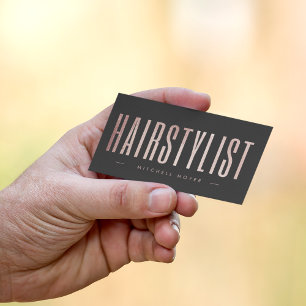  Hairstylist Rose Gold Glitter Business Card