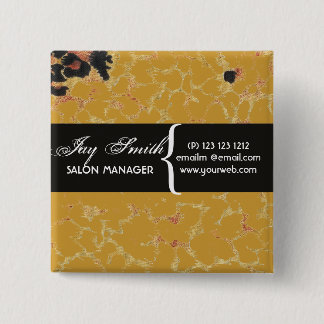 Hairstylist Salon Trade Show Uniform  Name Tag 15 Cm Square Badge
