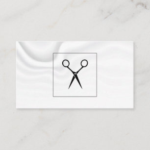 Hairstylist Shears Silk Drapery Background Business Card