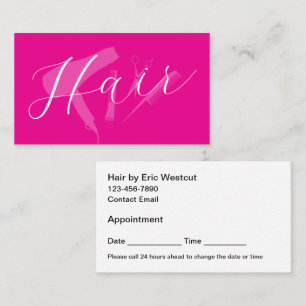 Hairstylist Trendy Appointment Business Cards