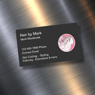 Hairstylist Trendy Simple Magnetic Business Cards