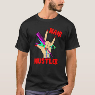 Hairstylist woman hairdresser womens rock hand she T-Shirt