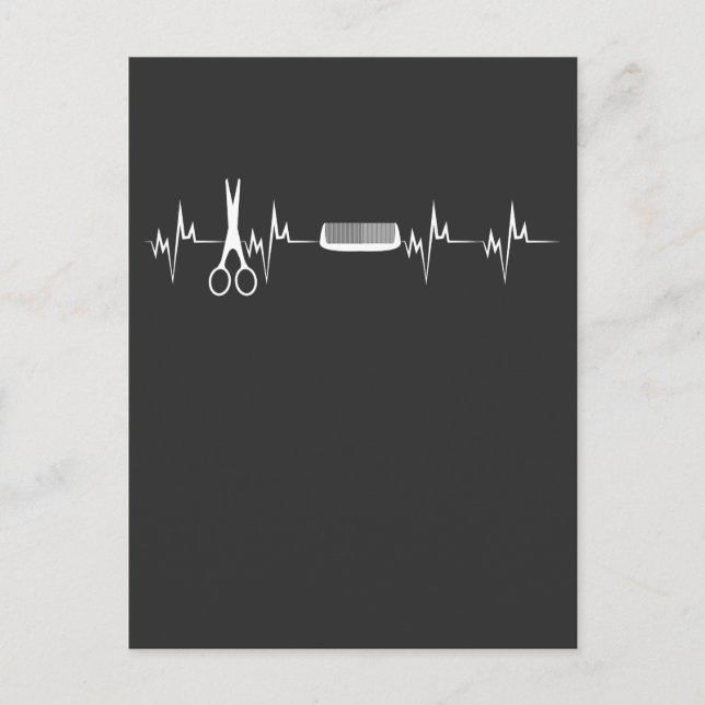 Hairstylists Heartbeat Love Hairdresser Postcard (Front)