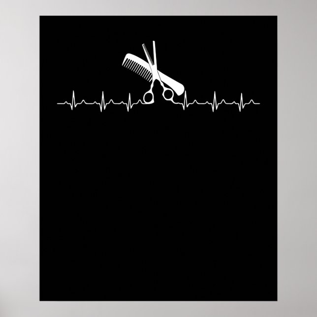Hairstylists Heartbeat Love Hairdresser Poster (Front)