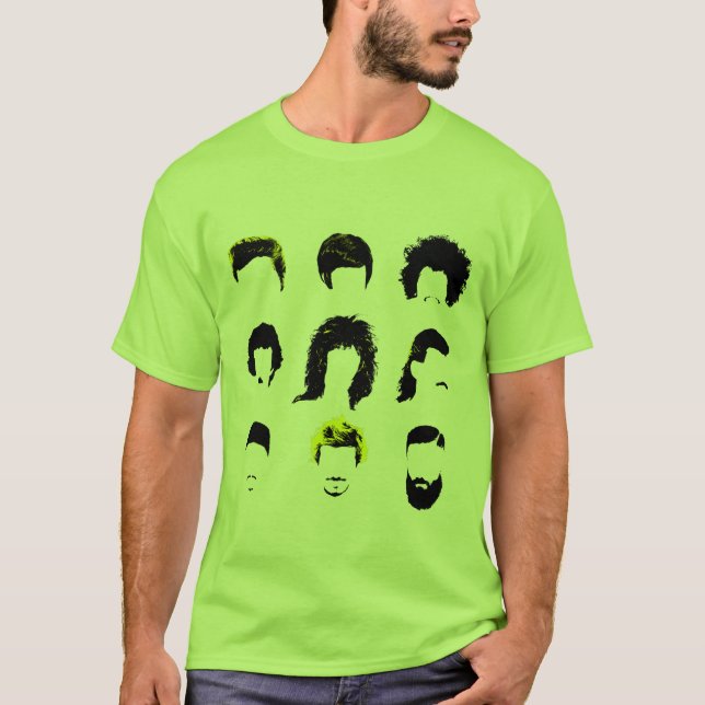 Hairvolution - Evolution of Men's Hairstyles T-Shirt (Front)