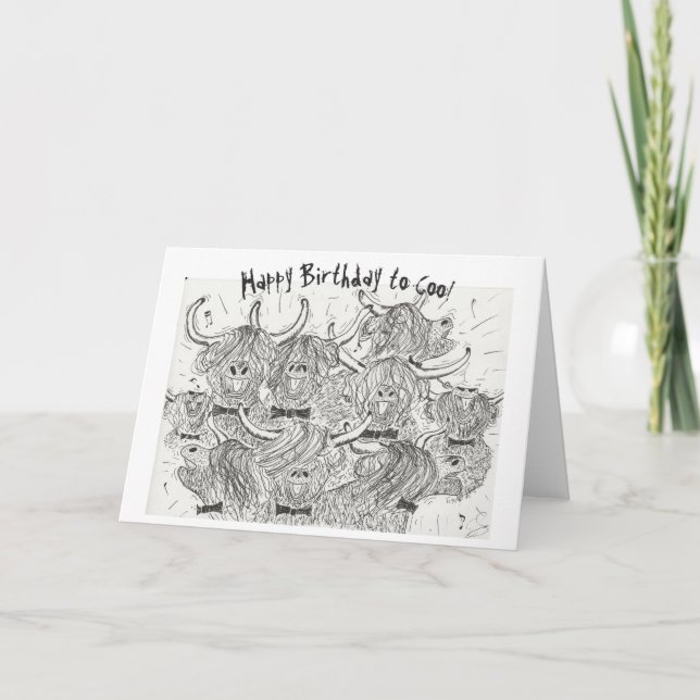 Hairy Highland Coos Birthday Card (Front)