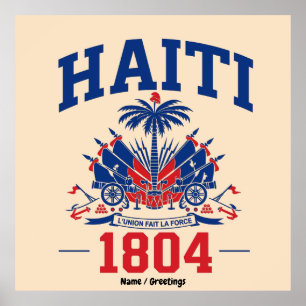 Haiti 1804 Patriotic Vintage Flag Graphic Heritage Poster