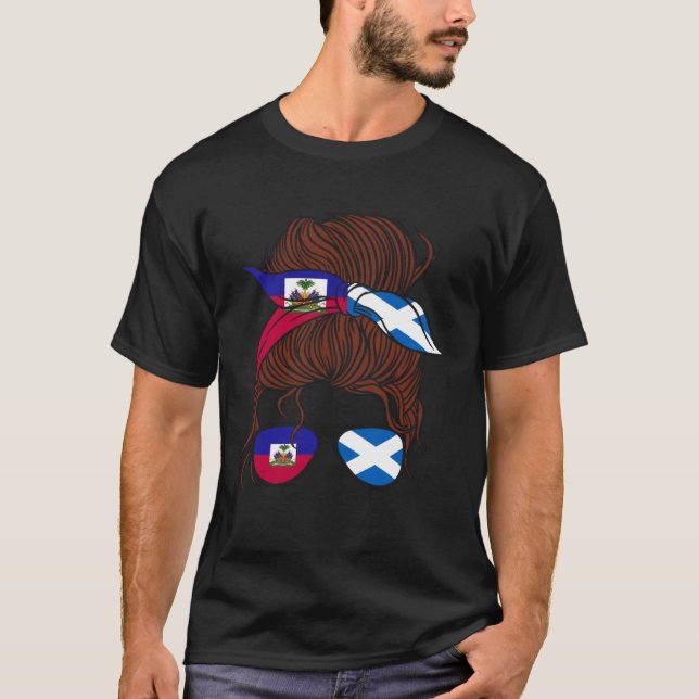 Haiti and Scotland Mix Half Haitian half Scottish T-Shirt (Front)