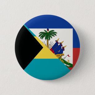 Haiti Bahamas Flag Half Haitian Bahamian Flag 6 Cm Round Badge