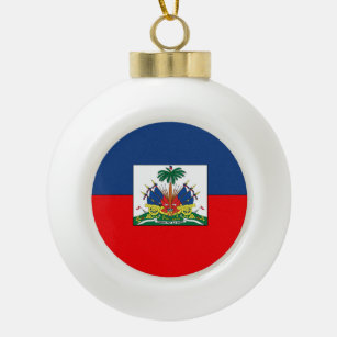 Haiti Ceramic Ball Christmas Ornament
