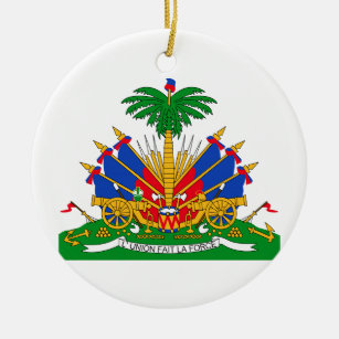 Haiti Coat of Arms Ceramic Tree Decoration