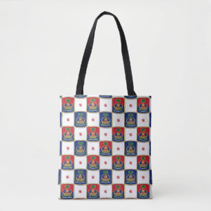 Haiti Coat of Arms Chequerboard Pattern — Haitian Tote Bag