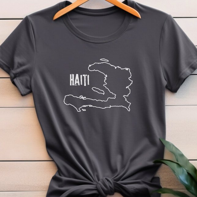 Haiti Country Map Border Haitian Outline Boundary T-Shirt (Creator Uploaded)