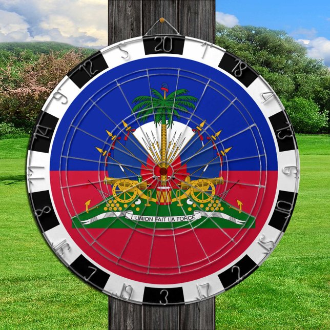 Haiti Dartboard & Haitian Flag /white game board (Creator Uploaded)