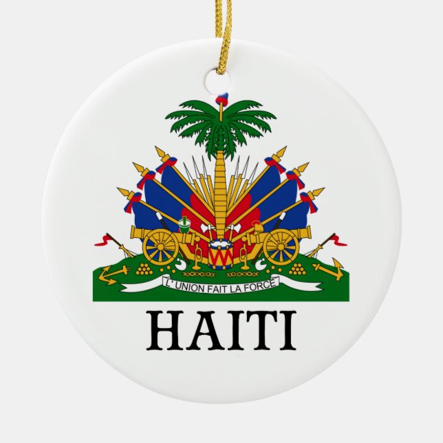 HAITI - emblem/coat of arms/flag/symbol Ceramic Tree Decoration (Front)