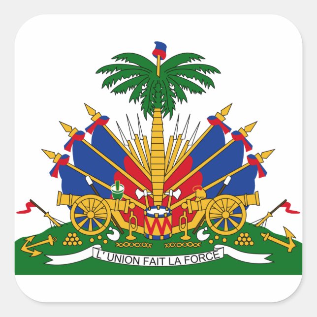 haiti emblem square sticker (Front)