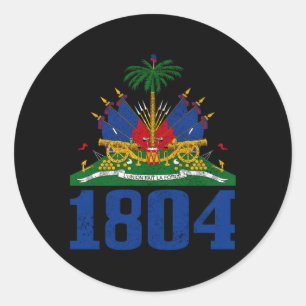 Haiti Est 1804 Pride Caribbean Haitian Flag Classic Round Sticker