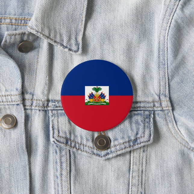 Haiti flag 7.5 cm round badge (In Situ)