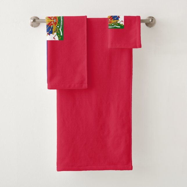 Haiti Flag Bath Towel Set (Insitu)