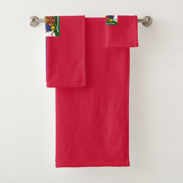 Haiti Flag Bath Towel Set (Insitu)
