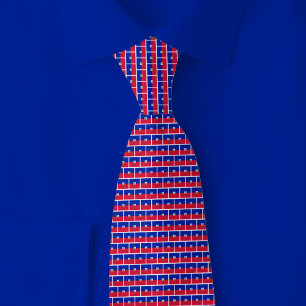 Haiti Flag Brick Pattern Tie
