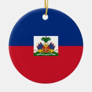 Haiti flag ceramic tree decoration
