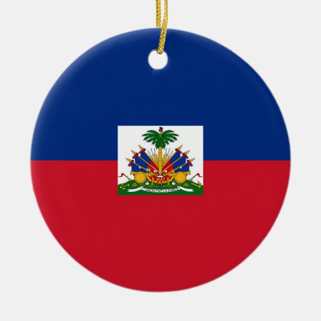 Haiti flag ceramic tree decoration (Front)