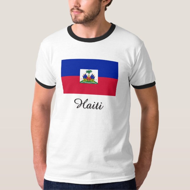 Haiti Flag Design T-Shirt (Front)