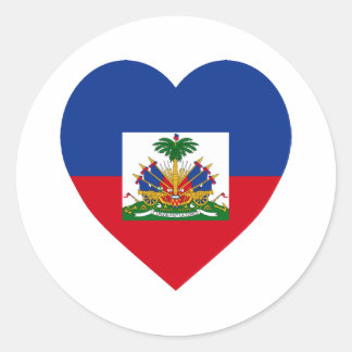 Haiti Flag Heart Classic Round Sticker