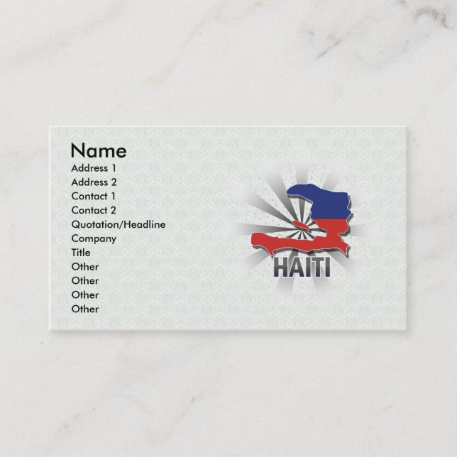 Haiti Flag Map 2.0 Business Card (Front)