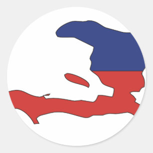 Haiti flag map classic round sticker