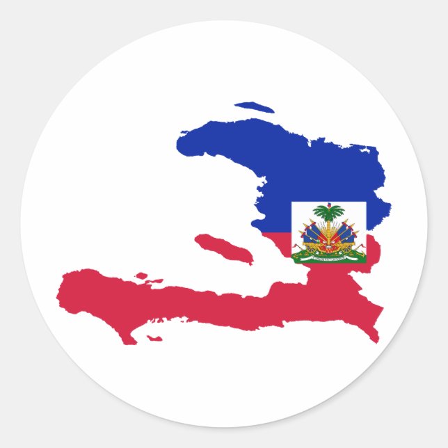 Haiti Flag Map HT Classic Round Sticker (Front)