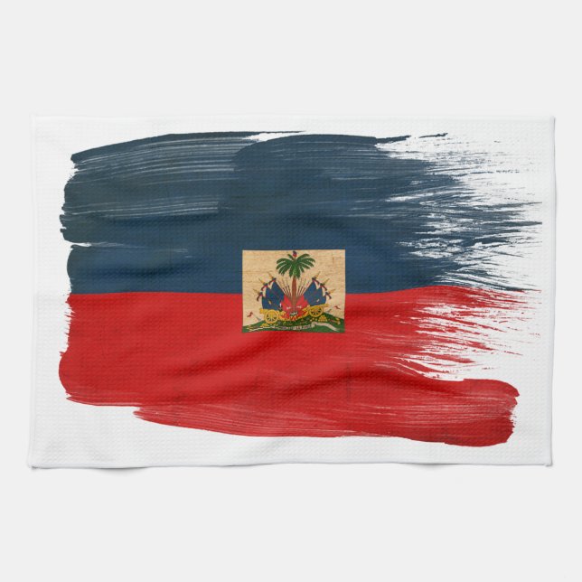 Haiti Flag Tea Towel (Horizontal)