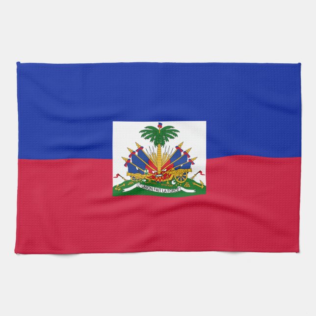 Haiti Flag Tea Towel (Horizontal)
