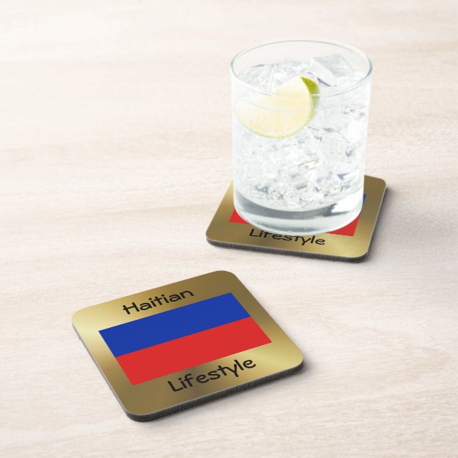 Haiti Flag+Text Coaster (Right Side)