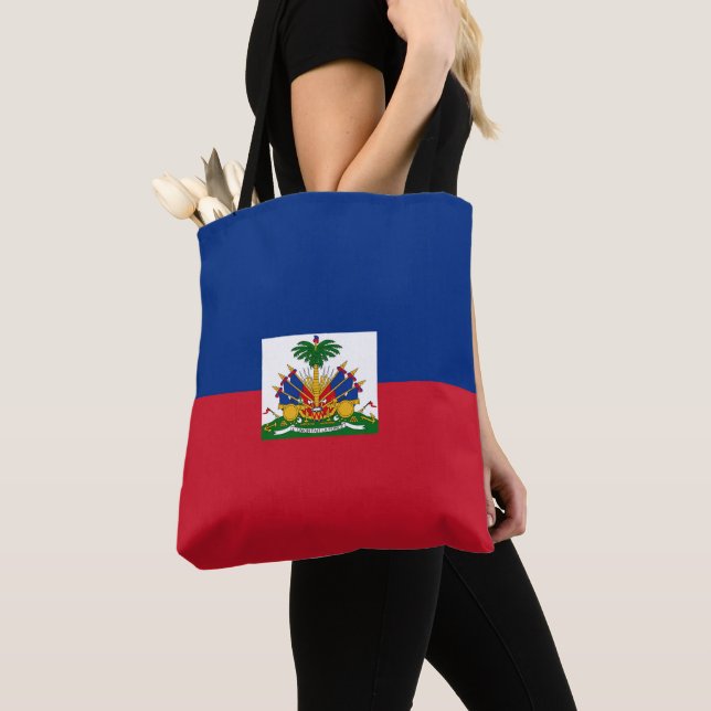 Haiti flag tote bag (Close Up)