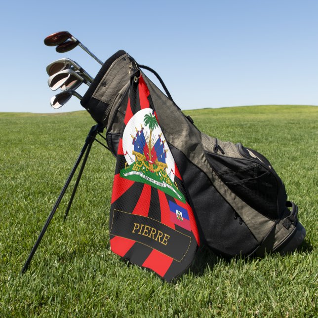 Haiti Golf & premium Haitian Flag / Patriots Towel (Green)