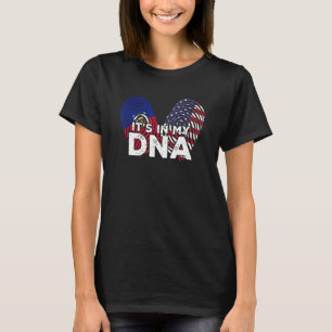 Haiti Haitian America USA Combo Mixed DNA Fingerpr T-Shirt