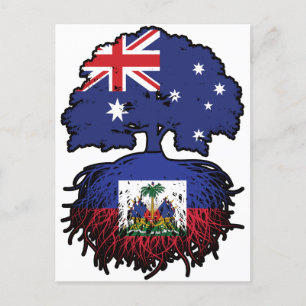 Haiti Haitian Australian Australia Tree Roots Flag Postcard