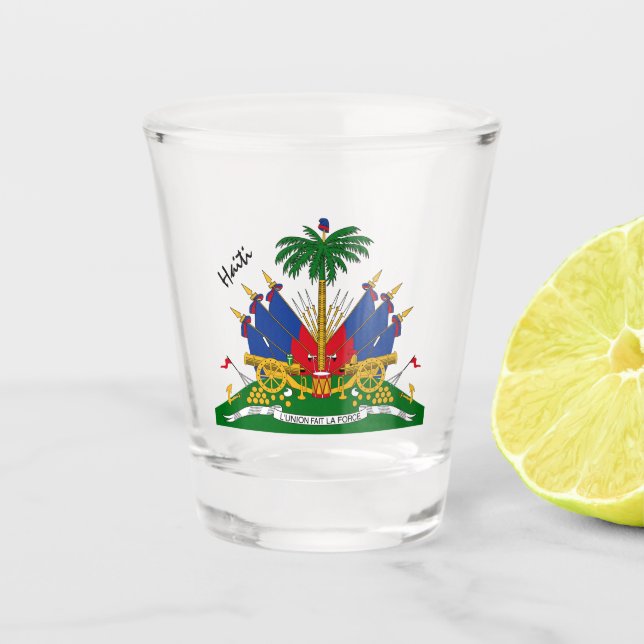 Haiti & Haitian coat of arms, flag / party Shot Glass (Front)
