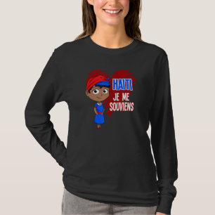 Haiti Haitian Flag Day Proud Ayiti Vintage Woman H T-Shirt