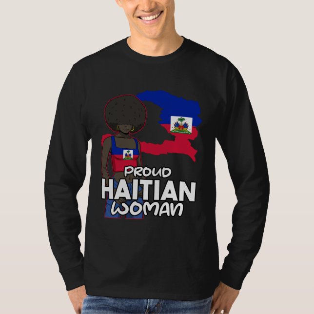 Haiti Haitian Flag Day Proud Woman Ayiti Girl T-Shirt (Front)