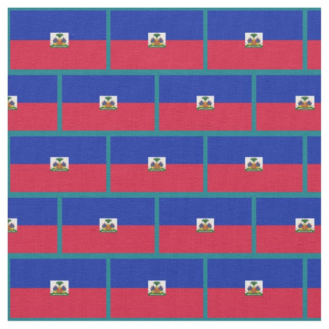 Haiti, Haitian Flag Fabric /trendy fashion (Close Up)