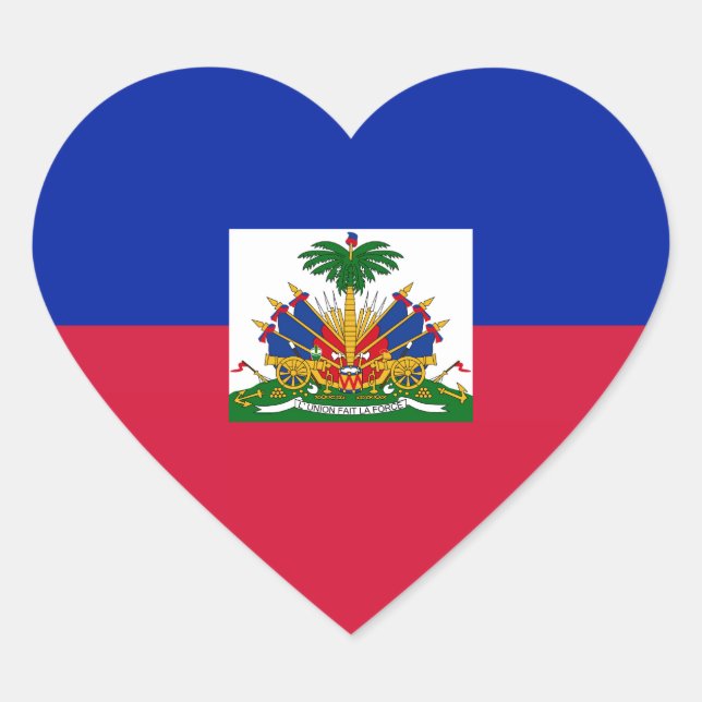 Haiti – Haitian Flag Heart Sticker (Front)