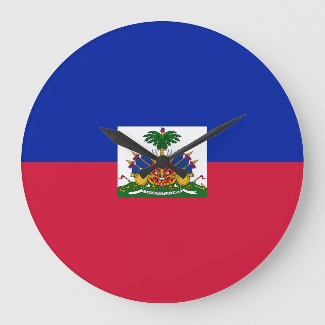Haiti (Haitian) Flag Large Clock (Front)