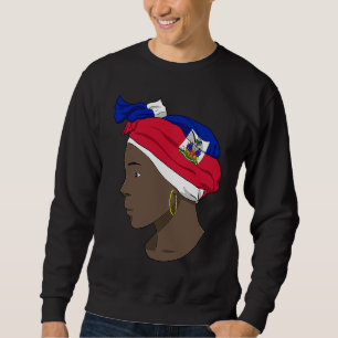 Haiti Haitian Love Flag Proud Woman Princess Crown Sweatshirt